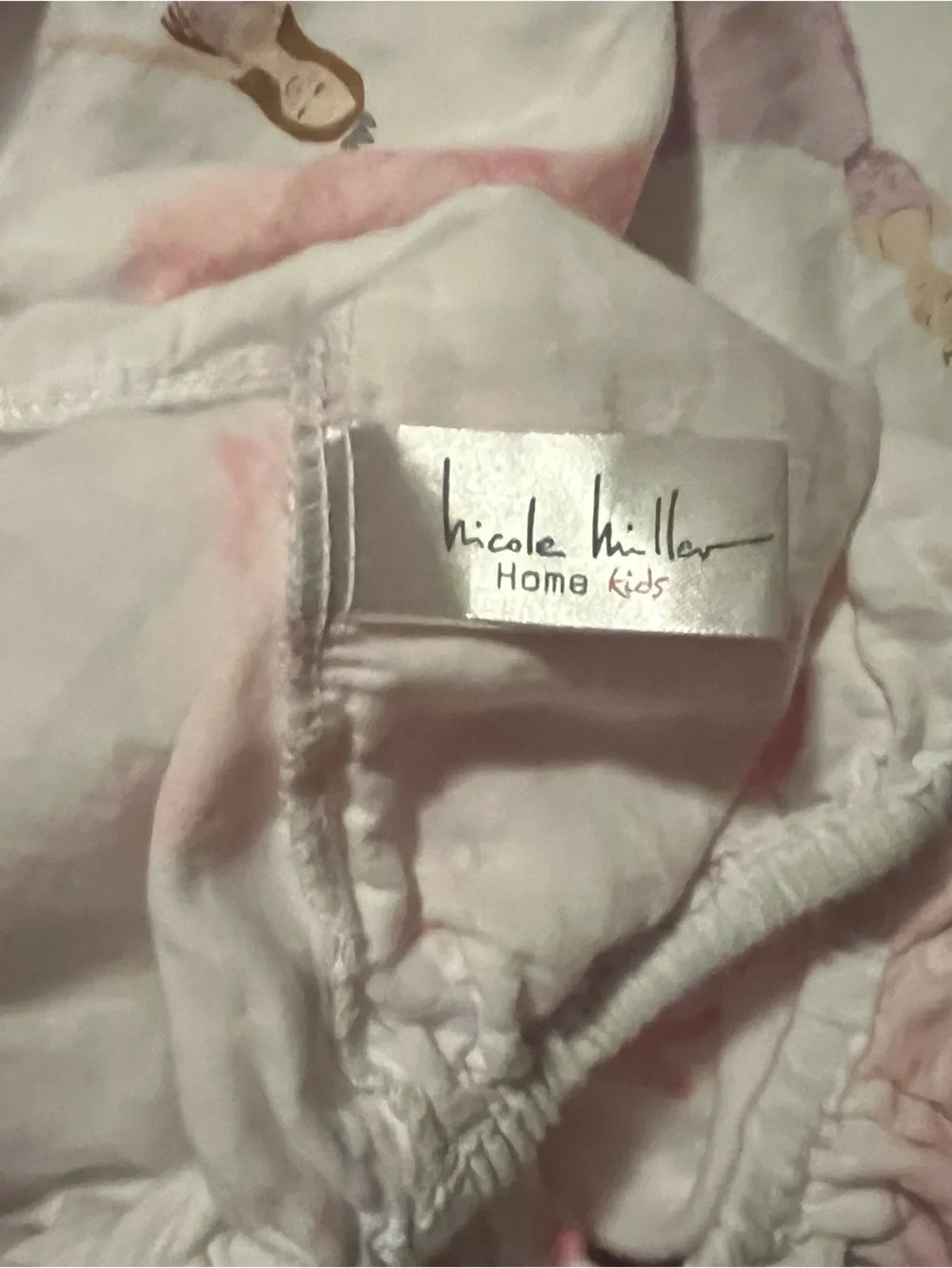 Nicole Miller ~ Princess Fitted Sheet - Pink and White and Purple~twin